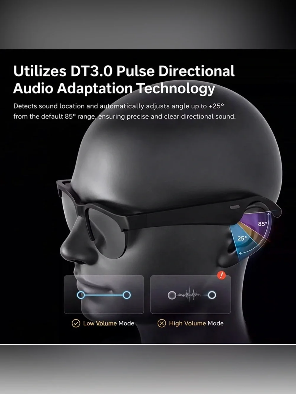 MG100 Bluetooth Smart Audio SunGlasses Bluetooth 5.3 Blocks UVA/UVB Rays, New